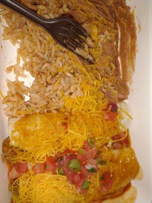 Beef enchilada platter