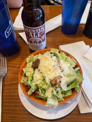 Caesar Salad with a shed mountain ale