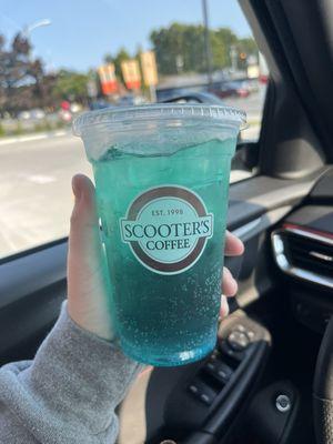 Blue raspberry scoot energy