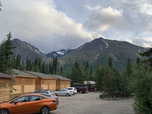 View from cabin looking toward main office