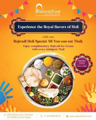 Unlimited Rajwadi Holi Special Thali !!