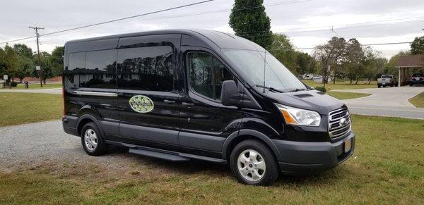 14 passenger van service.