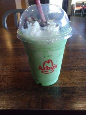 Small mint chocolate chip milk shake