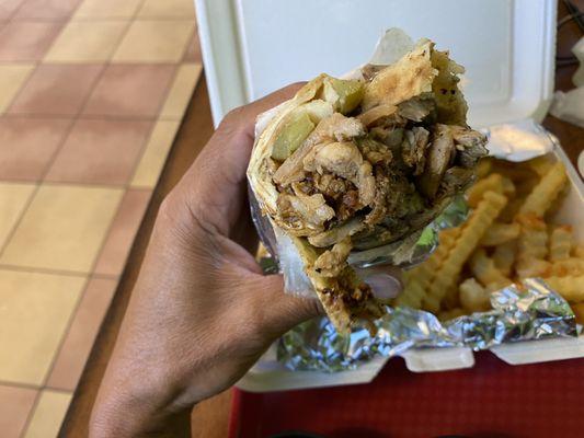 Chicken Shawarma up close.