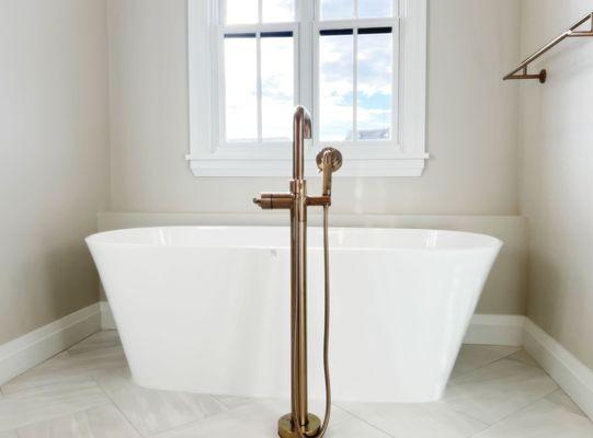 We install all kinds of plumbing fixtures, showers, and tubs.