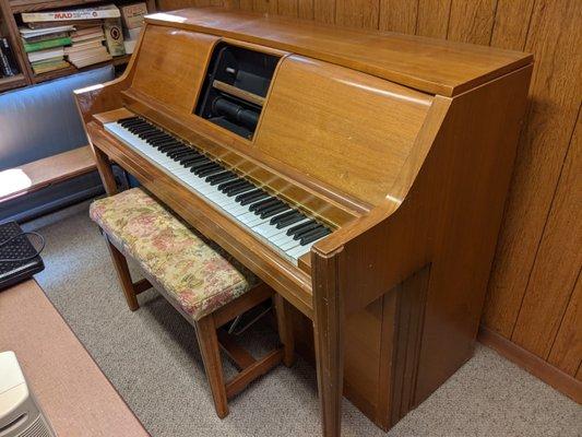 My aging player piano has seen better days. Thanks to Family Piano for guiding me to resources who might further enjoy it.