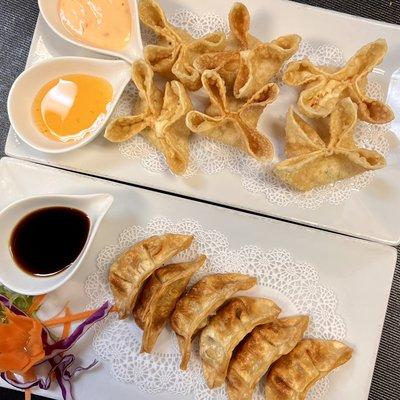 Pork Dumplings and Crab Rangoon