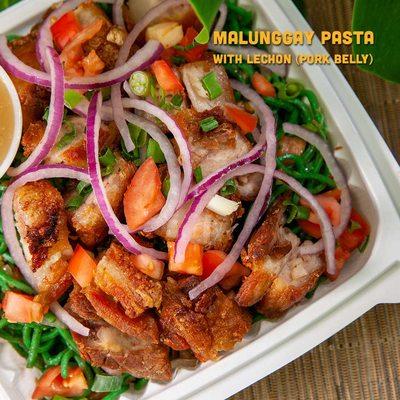 Mulunggay Pasta with Lechon (Pork Belly)