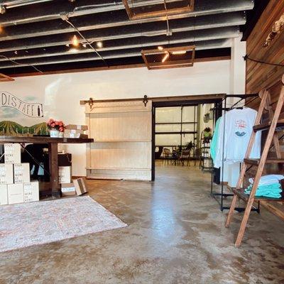 Airplane hanger transformed to a modern tasting room!