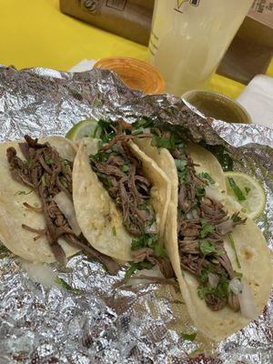 Taco beef and lemonade drink