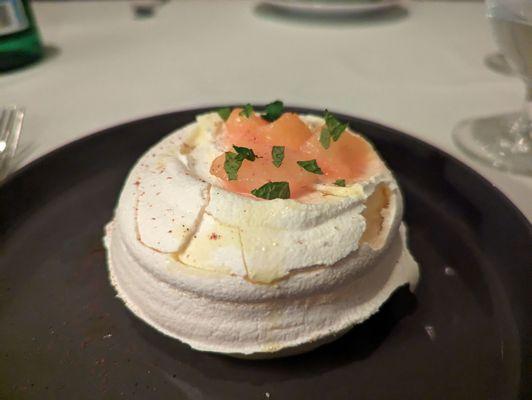 Restaurant Week pavlova with lemon curd