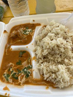 Jeera Rice and Butter Curry Chicken