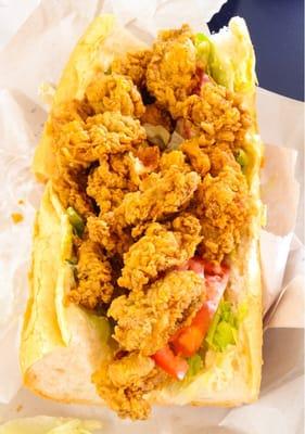 Super-sized oyster poboy -yum yum!