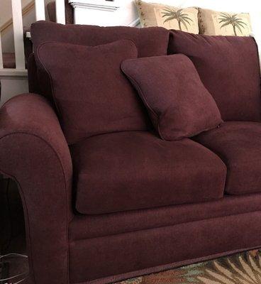 a Natalie sofa with "Caprice" fabric - cushions have memory foam inserts.