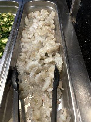 Freezer burned shrimp