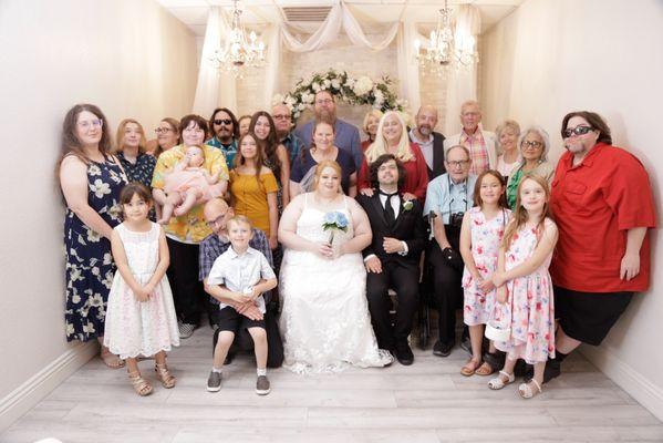 Showing the quality of photos and how many people could fit in our chapel room.