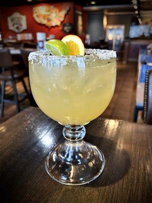 Casamigos Cadillac Margarita (Casamigo Blanco Tequila, agave, lime juice and a Grand Marnier float)