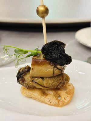 Foie gras and dried oysters