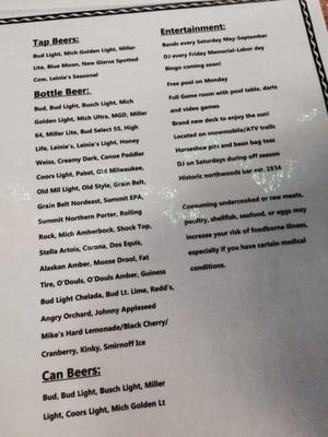 Drink list