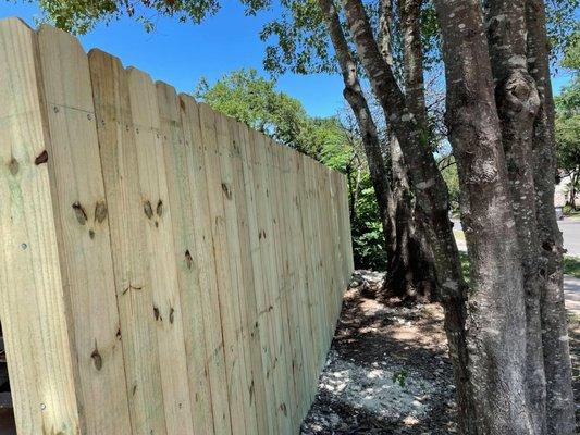 Privacy fence at Pebble Oak.