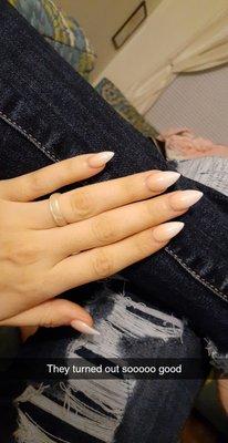 My short stiletto ombre nails that turned out beautifully by Ty!! Xoxo