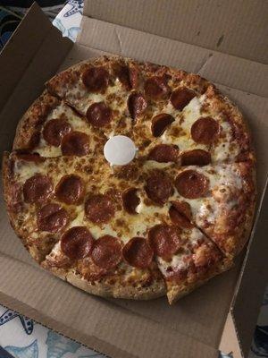 Large Pepperoni pizza