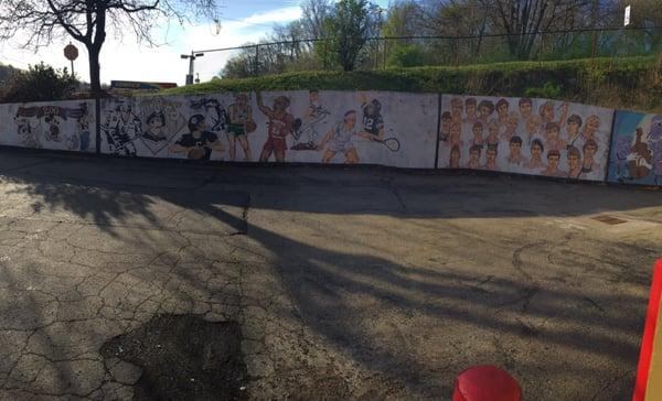 Murals in parking lot