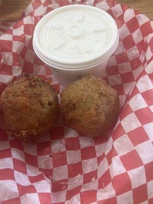 The boudin balls after we each ate one!