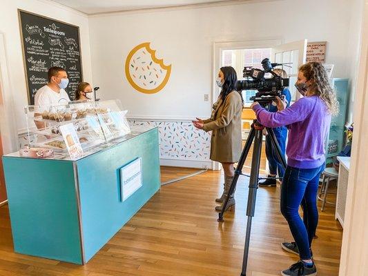 Channel 6 news covering Tablespoons Bakery