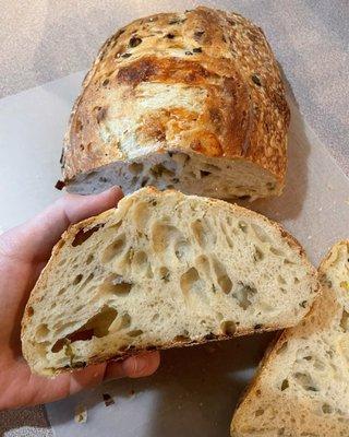 Jalapeño cheddar bread - a must get!