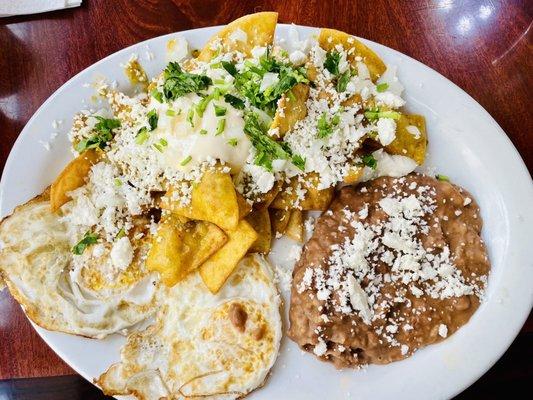 Green Chilaquiles extra spicy (upon request)...