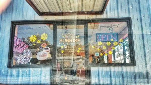 Front door of Sunrise Donuts.. Best kolaches!