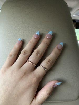 acrylic french tip with heart design super cute