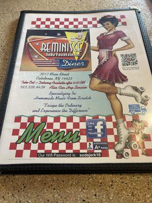 Menu with QR code