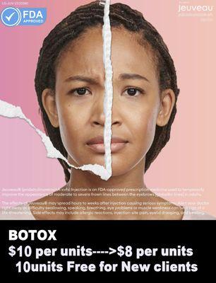 BOTOX PROMOTION! 
10 units free for All New Clients.