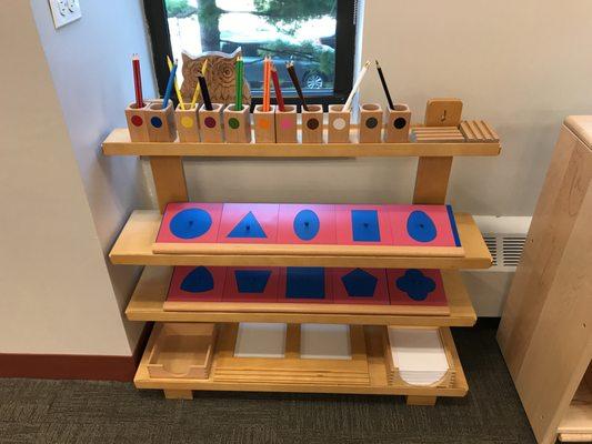 Montessori shape work