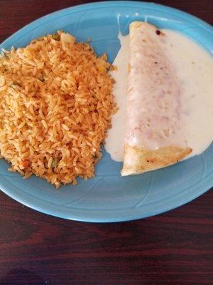 Cheese quesadilla with rice