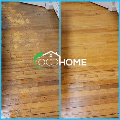 Hardwood floor wax removal and cleaning