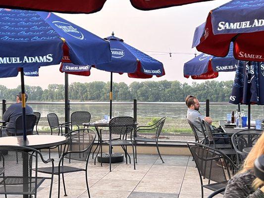 Rooftop terrace overlooking the river.