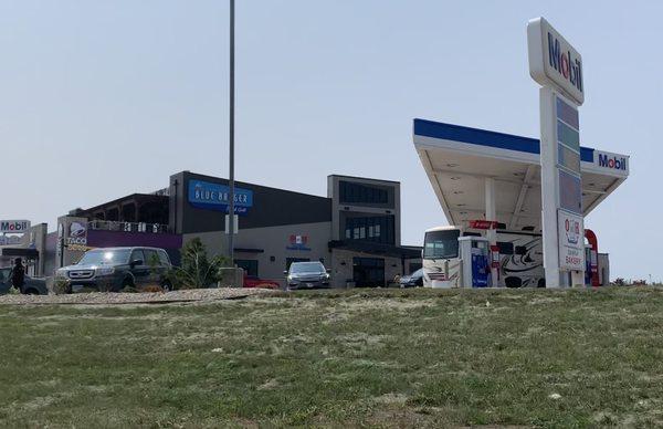 The remodeled gas station plaza where O&H Bakery is located