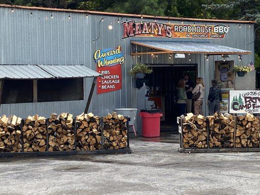 The meat market at Meaty's Roadhouse.