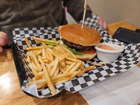 Lamb Burger.  Tasty, and unique to this location. $17.99