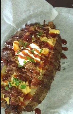 Loaded pulled pork baked potato