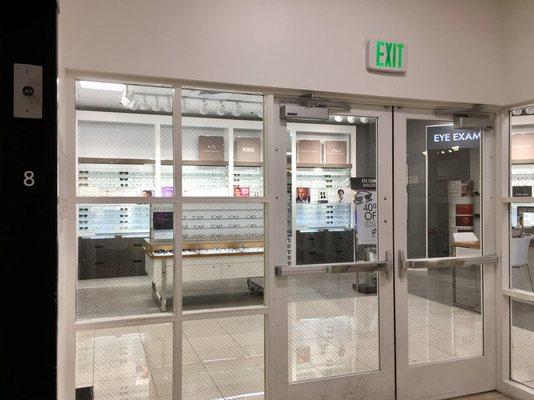 View of office off internal elevator in Macy's of Beverly Center.