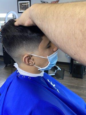 Angel cutting my sons hair