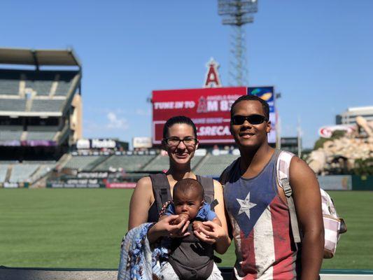 My wife, my son and my self at their first Angels/baseball game