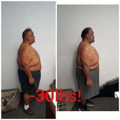 Client Shaun lost 30lbs, keep up the good work!