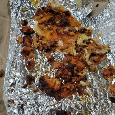 Chicken burned up burrito, nasty  rap food