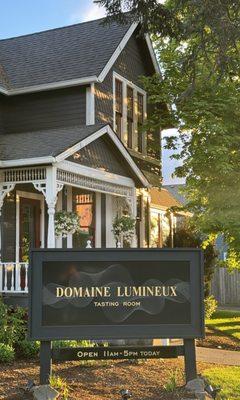 Domaine Lumineux Tasting Room in historic Downtown Newberg. The building was built in the 1890's