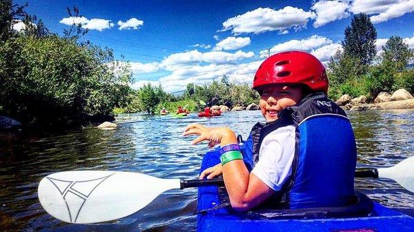 Mark Choi From Huston Texas looks back from the front of the double kayak for a photo